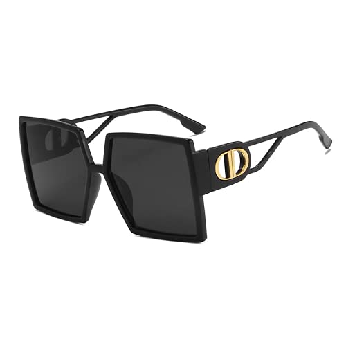 TECH-LINE-DIRECT FASHION ACCESSORIES Unisex-Sonnenbrille, groß, V-Ausschnitt, Übergröße, Retro-Stil, Vintage-Stil, Schwarz, Schwarz von TECH-LINE-DIRECT FASHION ACCESSORIES