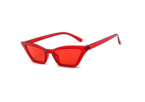 Kleine Katzenaugen-Sonnenbrille im Vintage-Stil, quadratisch, Rot von TECH-LINE-DIRECT