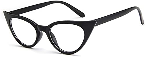 TECH-LINE-DIRECT 2022 schwarze Damen Hot Fashion klare Gläser Nerd Geek Brille Retro Cat Eye Stil VTG 50er/60er Jahre, Schwarz von TECH-LINE-DIRECT