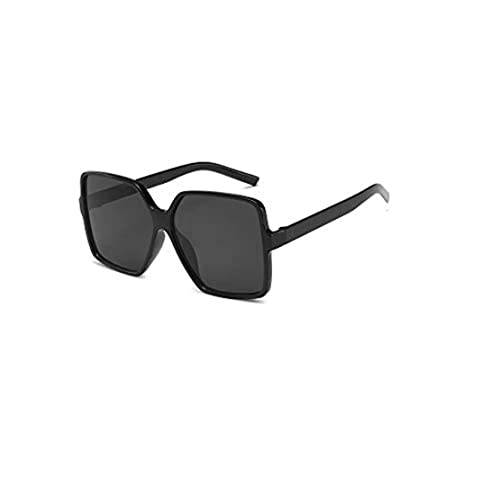 TECH-LINE-DIRECT Top Fashion Schwarze übergroße Sonnenbrille für Damen und Herren 2022 Retro Big Square Sonnenbrille Marke UV 400 Brillen (schwarzer Rahmen + schwarze Linse) von TECH-LINE-DIRECT