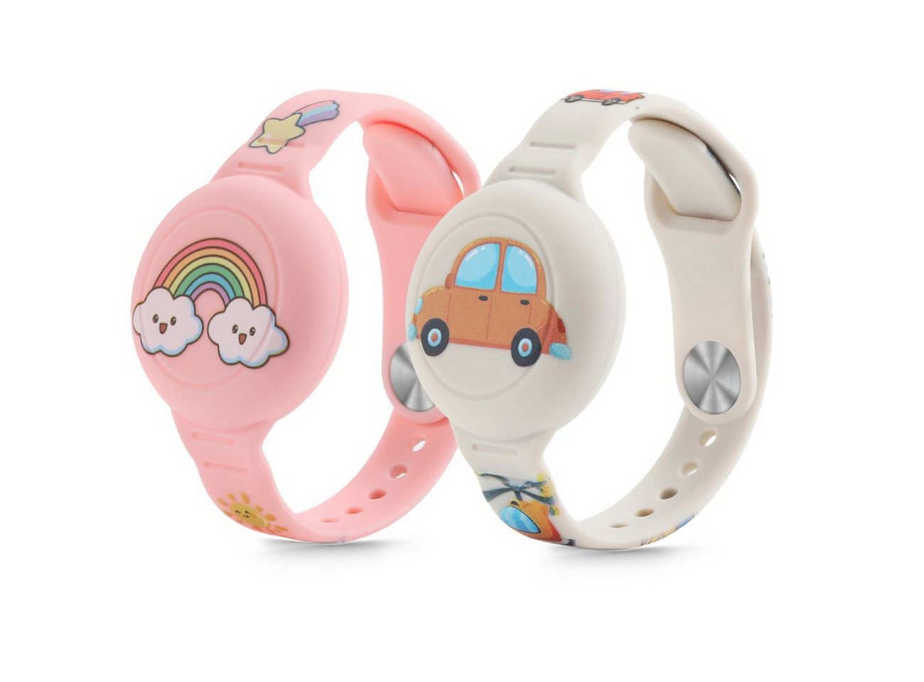 TECH PROTECT Armband (2er-Pack Kinderarmbänder mit AirTag-Halterung), Kinderarmband mit AirTag-Halterung und buntem Design von TECH PROTECT