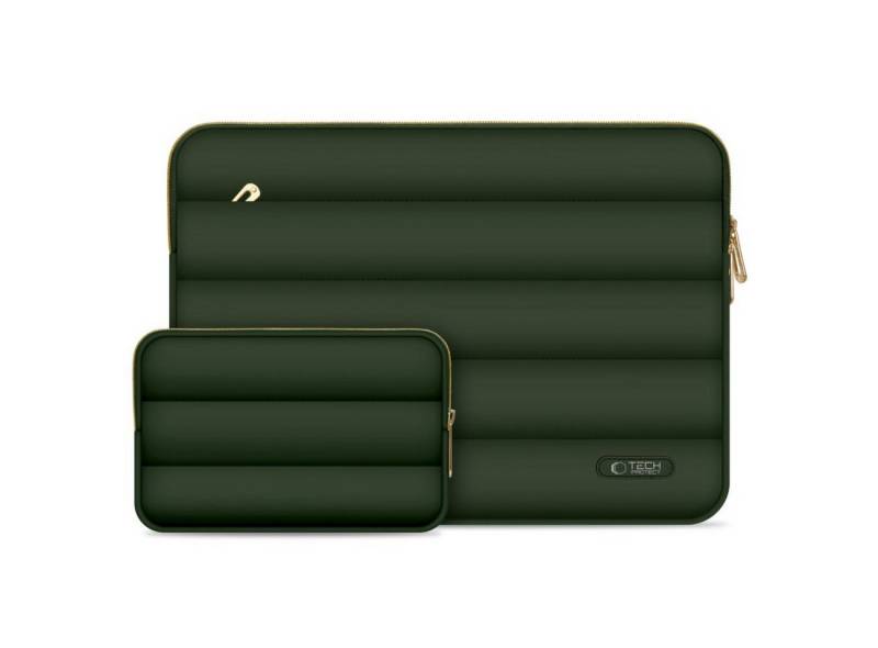 TECH PROTECT Laptoptasche Puffy 13–14" (2-teiliges Set: Laptoptasche + Zubehörtasche), Stoßdämpfende Laptop-Schutzhülle mit Zubehörtasche von TECH PROTECT