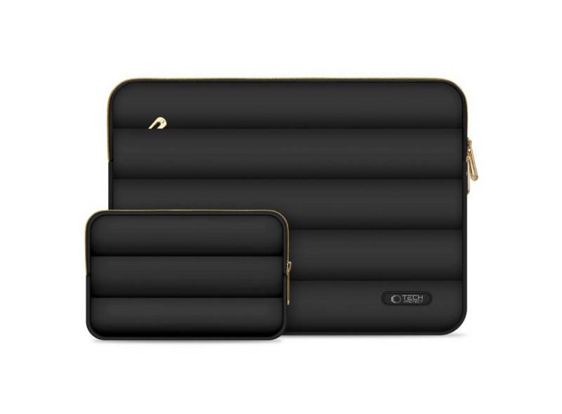 TECH PROTECT Laptoptasche Puffy 13–14" (2-teiliges Set: Laptoptasche + Zubehörtasche), Stoßdämpfende Laptop-Schutzhülle mit Zubehörtasche von TECH PROTECT