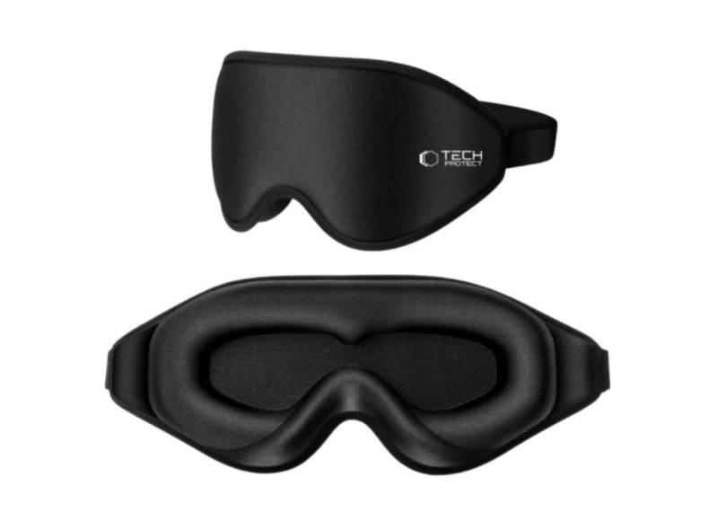 TECH PROTECT Schlafmaske Eyeshade, Schlafmaske, Einzeln, 3D-Schlafmaske mit Memory-Schaum und Lichtschutz von TECH PROTECT