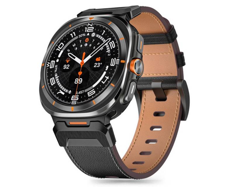 TECH PROTECT Smartwatch-Armband für Samsung Galaxy Watch Ultra (47 mm), Elegantes Echtlederarmband mit Aluminiumanschlüssen von TECH PROTECT