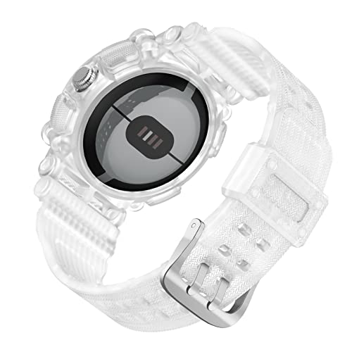 TECKEEN Stoßfestes Uhrenarmband 360° Schutz Uhrenarmband Stoßfest Schutzarmband Armband für Google Pixel Watch, Kein Edelstein von TECKEEN