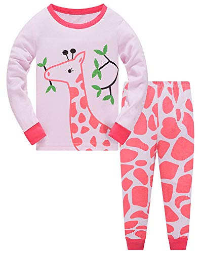 TEDD Mädchen Schlafanzug Baumwolle Süß Einhorn Langarm Zweiteiliger Schlafanzüge Set Kinder Nachtwäsche Winter Weihnachten Pyjama Größe 3-4 Jahre von TEDD