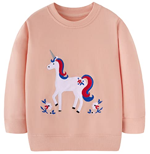 Mädchen Sweatshirt für Kinder Süß Cartoon Pullover Baumwolle Top Langarm T-Shirt Größe 11-12 Jahre von TEDD