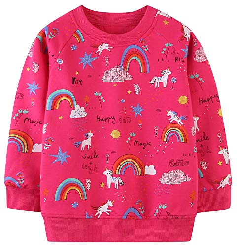 Mädchen Sweatshirt für Kinder Süß Cartoon Pullover Baumwolle Top Langarm T-Shirt Größe 2-3 Jahre von TEDD
