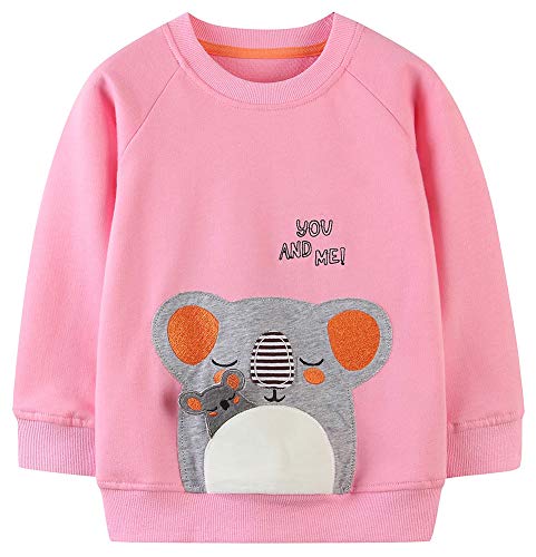 Mädchen Sweatshirt für Kinder Süß Cartoon Pullover Baumwolle Top Langarm T-Shirt Größe 3-4 Jahre von TEDD