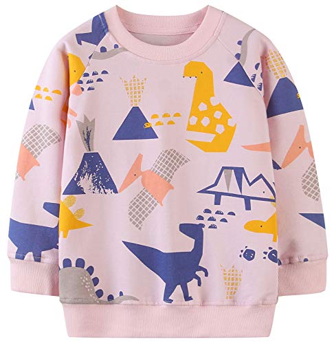 Mädchen Sweatshirt für Kinder Süß Cartoon Pullover Baumwolle Top Langarm T-Shirt Größe 4-5 Jahre von TEDD