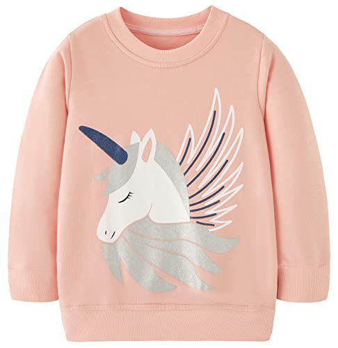 Mädchen Sweatshirt für Kinder Süß Cartoon Pullover Baumwolle Top Langarm T-Shirt Größe 4-5 Jahre von TEDD
