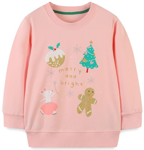 Mädchen Sweatshirt für Kinder Süß Cartoon Pullover Baumwolle Top Langarm T-Shirt Größe 4-5 Jahre von TEDD