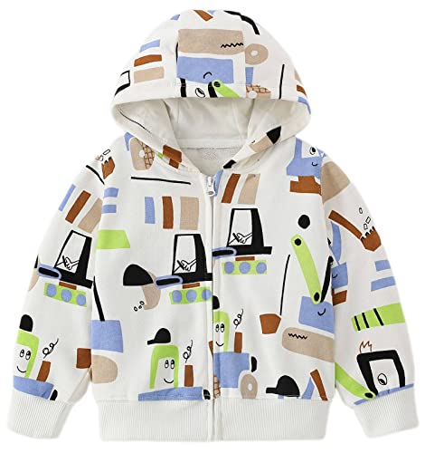 TEDD Jungen Kapuzenpullover Dinosaurier Jacke Kinder Langarm Pullover Baumwolle Sweatshirts mit Reißverschluss 4-5 Jahre von TEDD