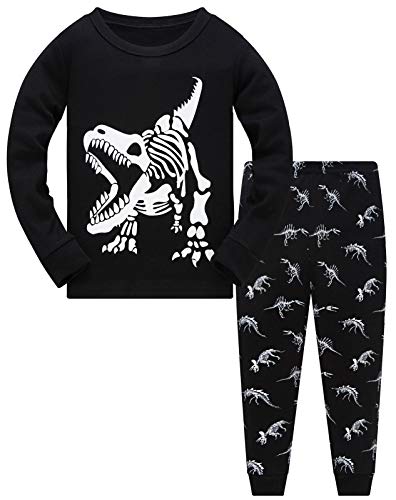 TEDD Jungen Schlafanzug Dinosaurier Langarm Zweiteilig Pyjama Kinder Baumwolle Schlafanzüge Set Winter Weihnachten Nachtwäsche Größe 11-12 Jahre von TEDD