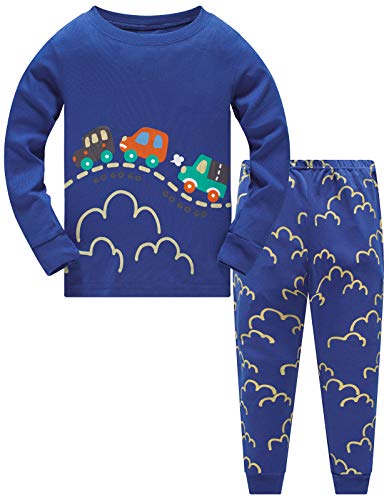 TEDD Jungen Schlafanzug Dinosaurier Langarm Zweiteilig Pyjama Kinder Baumwolle Schlafanzüge Set Winter Weihnachten Nachtwäsche Größe 9-10 Jahre von TEDD