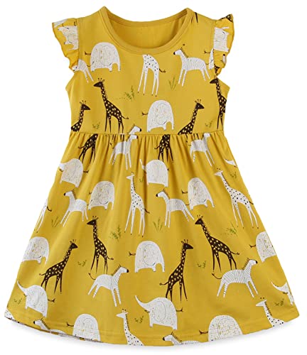 TEDD Mädchen Kleider Kurzarm Einhorn Blumen Sommerkleid Baumwolle Kleid Geburtstag Party Mädchenkleid Gr. 92-122 4-5 Jahre von TEDD