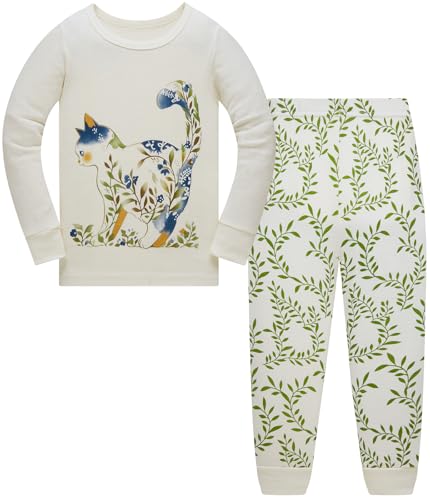 TEDD Mädchen Schlafanzug Baumwolle Süß Einhorn Langarm Zweiteiliger Schlafanzüge Set Kinder Nachtwäsche Winter Weihnachten Pyjama Größe 4-5 Jahre von TEDD