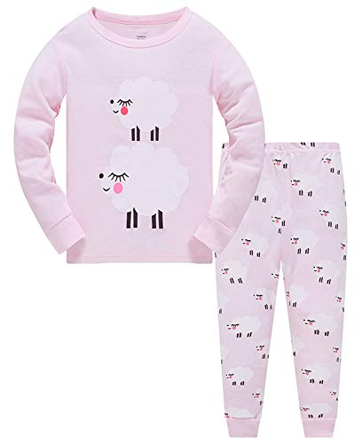 TEDD Mädchen Schlafanzug Baumwolle Süß Einhorn Langarm Zweiteiliger Schlafanzüge Set Kinder Nachtwäsche Winter Weihnachten Pyjama Größe 4-5 Jahre von TEDD