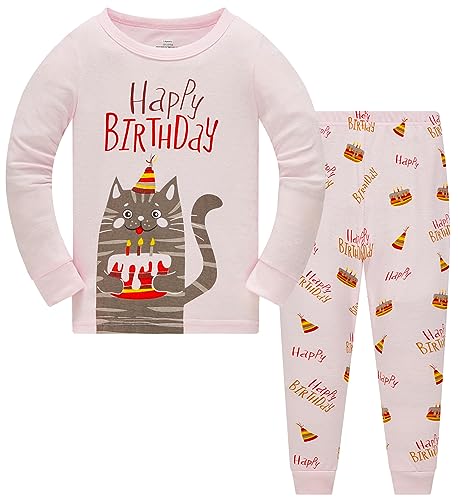 TEDD Mädchen Schlafanzug Baumwolle Süß Einhorn Langarm Zweiteiliger Schlafanzüge Set Kinder Nachtwäsche Winter Weihnachten Pyjama Größe 9-10 Jahre von TEDD