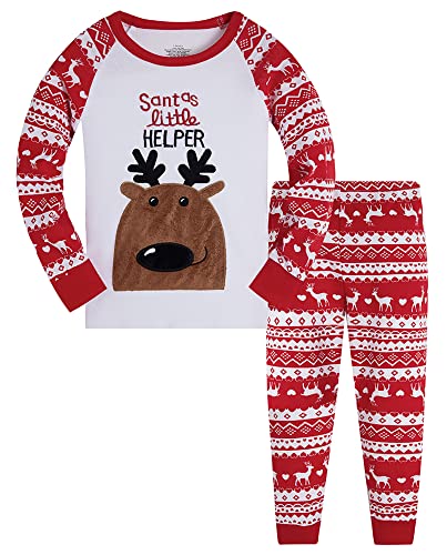 TEDD Weihnachten Kinder Schlafanzug Jungen Pyjama Langarm Baumwolle Mädchen Zweiteilig Schlafanzüge Set Winter Nachtwäsche Größe 1-2 Jahre von TEDD