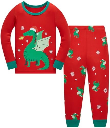 TEDD Weihnachten Kinder Schlafanzug Jungen Pyjama Langarm Baumwolle Mädchen Zweiteilig Schlafanzüge Set Winter Nachtwäsche Größe 11-12 Jahre von TEDD