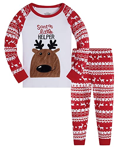 TEDD Weihnachten Kinder Schlafanzug Jungen Pyjama Langarm Baumwolle Mädchen Zweiteilig Schlafanzüge Set Winter Nachtwäsche Größe 4-5 Jahre von TEDD