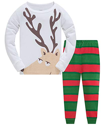 TEDD Weihnachten Kinder Schlafanzug Jungen Pyjama Langarm Baumwolle Mädchen Zweiteilig Schlafanzüge Set Winter Nachtwäsche Größe 3-4 Jahre von TEDD