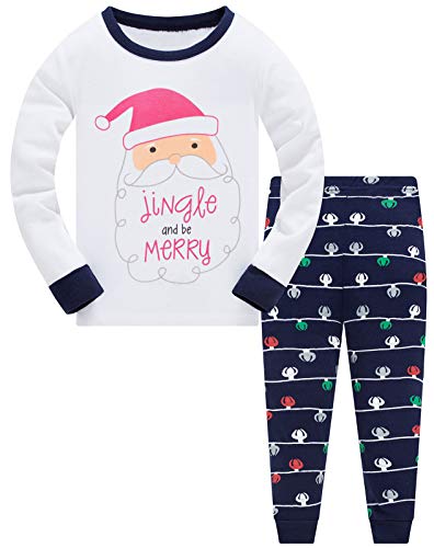 TEDD Weihnachten Kinder Schlafanzug Jungen Pyjama Langarm Baumwolle Mädchen Zweiteilig Schlafanzüge Set Winter Nachtwäsche Größe 1-2 Jahre von TEDD