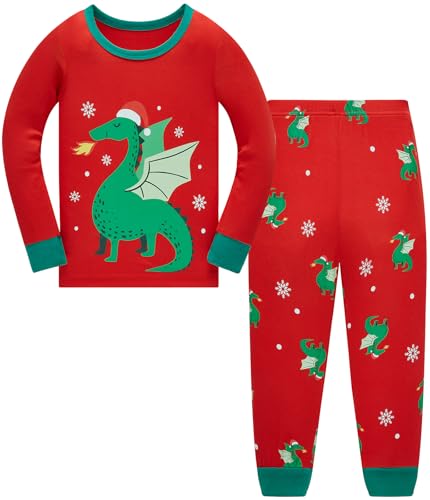 TEDD Weihnachten Kinder Schlafanzug Jungen Pyjama Langarm Baumwolle Mädchen Zweiteilig Schlafanzüge Set Winter Nachtwäsche Größe 2-3 Jahre von TEDD