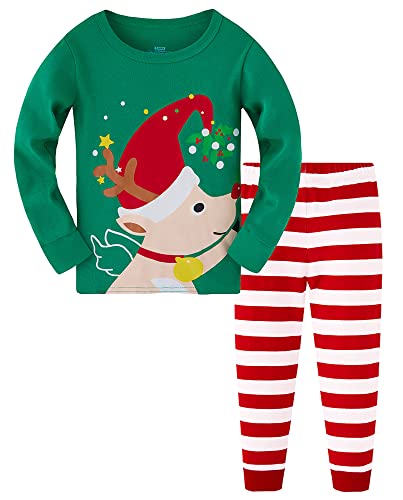 TEDD Weihnachten Kinder Schlafanzug Jungen Pyjama Langarm Baumwolle Mädchen Zweiteilig Schlafanzüge Set Winter Nachtwäsche Größe 2-3 Jahre von TEDD