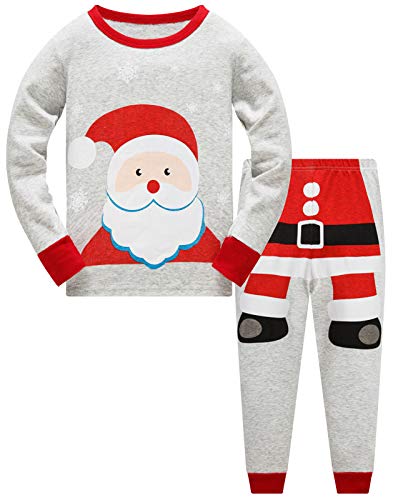 TEDD Weihnachten Kinder Schlafanzug Jungen Pyjama Langarm Baumwolle Mädchen Zweiteilig Schlafanzüge Set Winter Nachtwäsche Größe 5-6 Jahre von TEDD