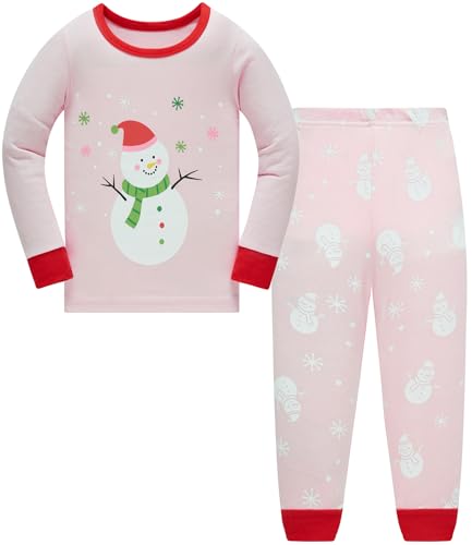 TEDD Weihnachten Kinder Schlafanzug Jungen Pyjama Langarm Baumwolle Mädchen Zweiteilig Schlafanzüge Set Winter Nachtwäsche Größe 7-8 Jahre von TEDD
