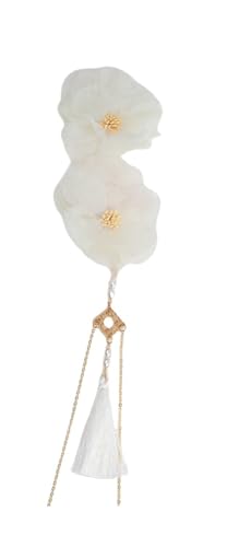 Lolita Blumen-Haarspange, Spitze, Blume, Seitenclip, Lolita, Haarschmuck für Damen, Beige von TEDPRBGE