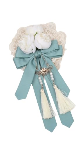 Lolita Blumen-Haarspange, elegante Spitze, Schleife, Seitenclip, Blumenbrosche für Frauen (grün) von TEDPRBGE