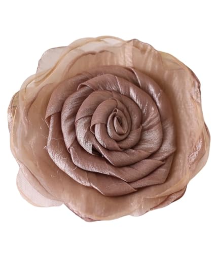 Schöne Haarspange mit Spitzenblume, Rose, Haarspangen, Blumen-Haarnadel für Frauen (braun) von TEDPRBGE