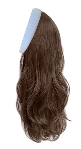 Stirnband-Perücke, abnehmbares Stirnband, weich und natürlich wie Echthaar, synthetische Halbkopf-Perücke für Damen, 58,4 cm, kühles Braun Stirnband-Perücke, abnehmbares Stirnband, weich und natürlich wie Echthaar, synthetische Halbkopf-Perücke für Damen, 58,4 cm, kühles Braun von TEDPRBGE