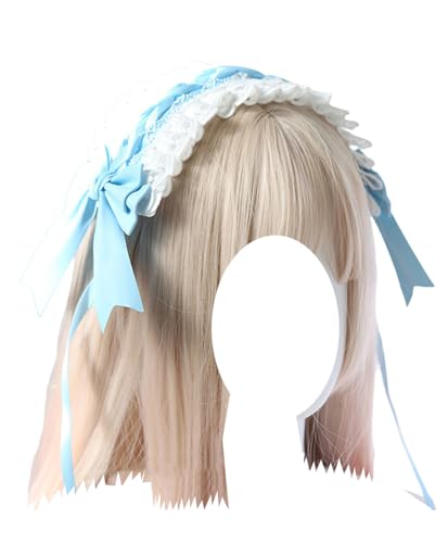 Sweet Lolita Spitzen-Stirnband, Dienstmädchen-Haarband, Lolita, Party-Haarschmuck für Damen, Himmelblau, Einheitsgröße Sweet Lolita Spitzen-Stirnband, Dienstmädchen-Haarband, Lolita, Party-Haarschmuck für Damen, Himmelblau, Einheitsgröße von TEDPRBGE