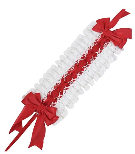 Sweet Lolita Spitzen-Stirnband, Dienstmädchen-Haarband, Lolita, Party-Haarschmuck für Damen, Rot, Einheitsgröße Sweet Lolita Spitzen-Stirnband, Dienstmädchen-Haarband, Lolita, Party-Haarschmuck für Damen, Rot, Einheitsgröße von TEDPRBGE