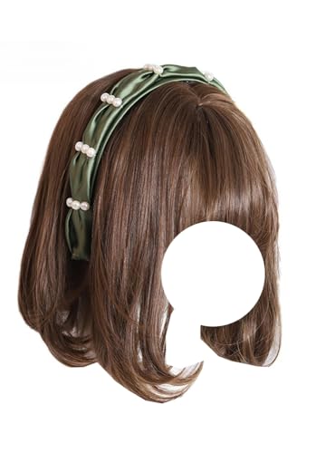 Vintage Lolita Perlen Stirnband Haarband Sweet Maid Haarschmuck für Frauen (Grün, Einheitsgröße) von TEDPRBGE
