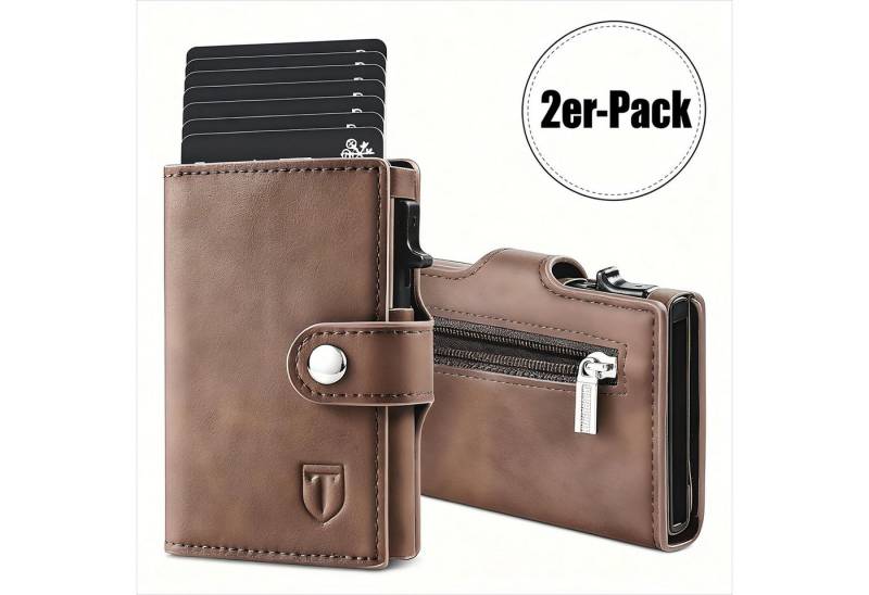TEEHON Geldbörse Geldbörse Herren Slim RFID Schutz Leder Portmonee Herren (2-tlg), Automatisches Popup Herren Geldbörse von TEEHON