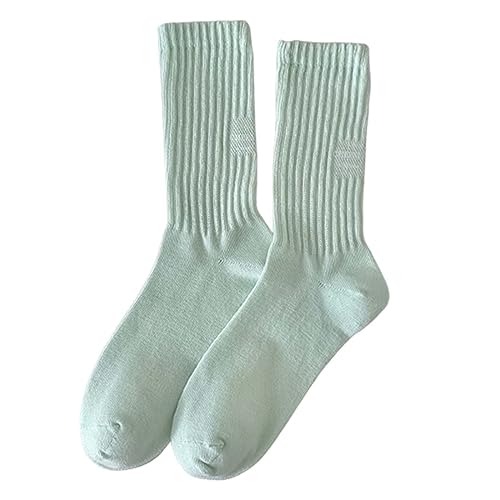 TEEKU Frauen dünne Baumwollsocken Weiche Baumwolle Bootie Socken Frauen über Knöchel Crew Socken Kleinkind Fußball Socken, mintgrün, One size von TEEKU