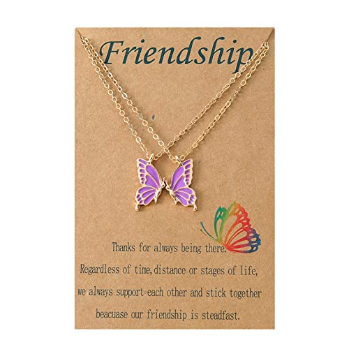 Freundschaftskette 2 Best Friend Halskette Geschenke für Mädchen Frauen Freunde Geburtstagsgeschenke Ketten Mit Lederband Und Anhänger von TEELONG