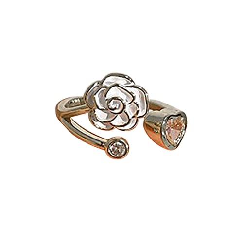 TEELONG Bunter öltropfender Emaille-High-Sense-Ring, weibliches Minderheiten-Design, Sense, unregelmäßige Öffnung, Goldfolien-Perlenring Modeschmuck Ringe Damen (U, One Size) von TEELONG