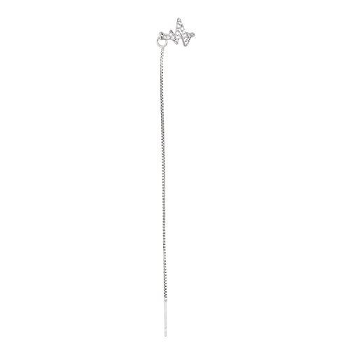 TEELONG Kalter Wind Persönlichkeit Herzschlag Ohr Linie weibliche Mode Super Fee Lange Quaste Ohr Clip Ohr Piercing Ohrringe Ohrringe Medizinisch Damen (Silver, One Size) von TEELONG