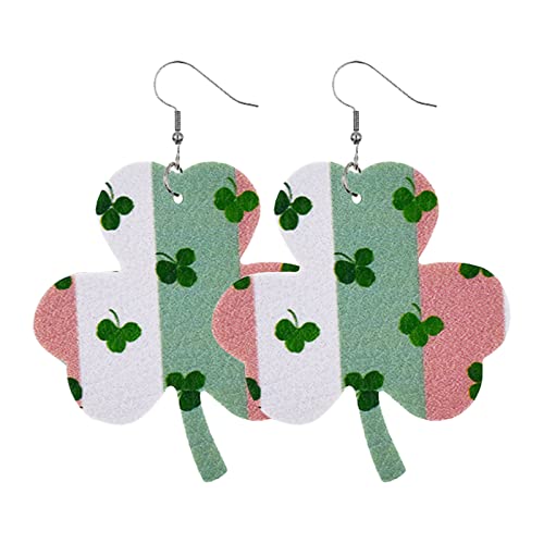 TEELONG St. Patricks Ohrringe Irish Geometric Green Hat Karneval Ohrringe Ohrringe für Frauen Ohrringe Kleine Creolen Silber (B, One Size) von TEELONG