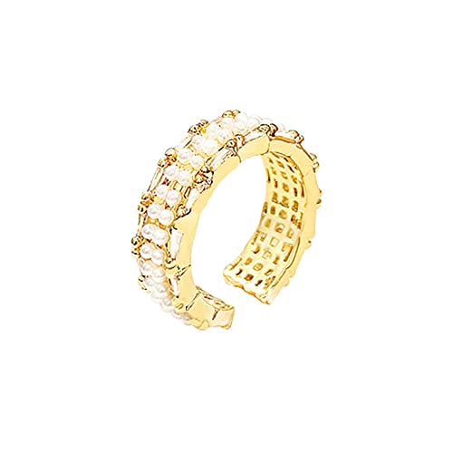 TEELONG Zirkon-Ring-weiblicher Retro- offener Ring Ring für Frauen Ringe Für Kerzen (Silver, One Size) von TEELONG