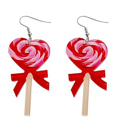 Valentinstag Ohrstecker Glitter Rosa Liebe Umschlag Text Liebe Glänzend Party Ohrring Mädchen Geschenk Ohrringe Modern Silber (A, One Size) von TEELONG