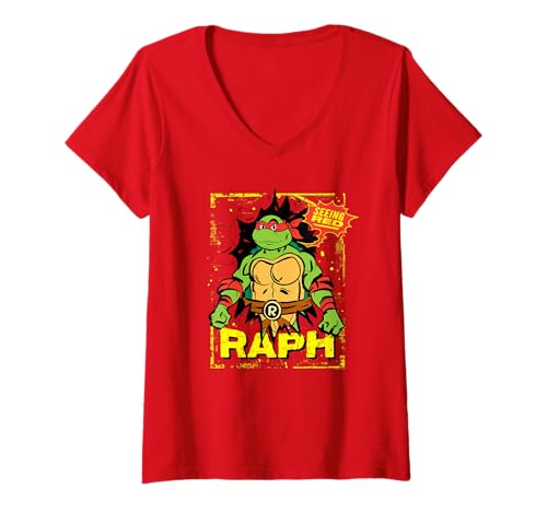 Damen Teenage Mutant Ninja Turtles Raph Seeing Red Cartoon T-Shirt mit V-Ausschnitt Damen Teenage Mutant Ninja Turtles Raph Seeing Red Cartoon T-Shirt mit V-Ausschnitt von Teenage Mutant Ninja Turtles