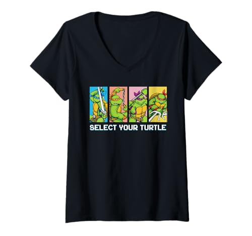 Damen Teenage Mutant Ninja Turtles Select Your Turtle Video Game T-Shirt mit V-Ausschnitt von TEENAGE MUTANT NINJA